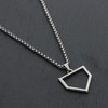 FlowX Jewelry Home Plate Pendant Necklace - Baseball Chain (24",