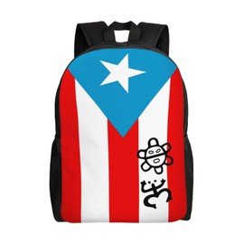 GTEVUTS Puerto Rico Classic Taino Backpack for Men Women - Puerto Rico Gifts-Patriotic Chic Laptop Black Shoulder Bag Travel Camping Work Outdoor Backpacks,15 Inch,Black