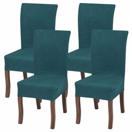 Home Beyond & HB design - Dining Chair Slipcovers - Stretch Washable Removable Chair Protector Covers - (4 Pack, Teal)