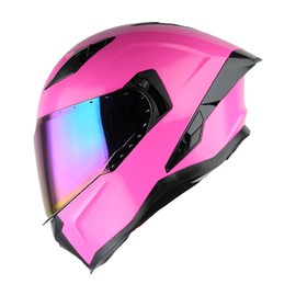 1Storm Motorcycle Full Face Helmet for Adults Men and Women Street Bike Racing Helmet DOT Approved with one Extra Clear Shield: KT828 Glossy Pink
