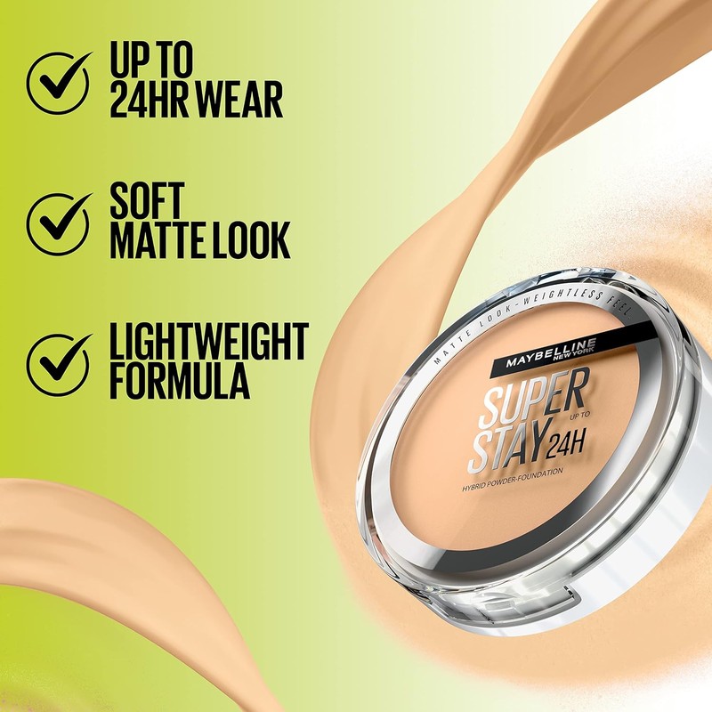Maybelline Supertay Active Wear base de maquillaje en polvo 112