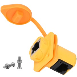 QIANRENON 90° Angle RJ45 Panel Mount Network Adapter CAT6 RJ45 8P8C Female to Female Right Angle Waterproof Connector for Ethernet LAN Network Systems