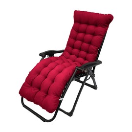 Patio Chaise Lounger Cushion,61in Lounge Chair Recliners Chair Cushions,Thicker Padded Chaise Lounger Swing Bench Cushion for Outdoor Indoor Home Office (Wine Red)
