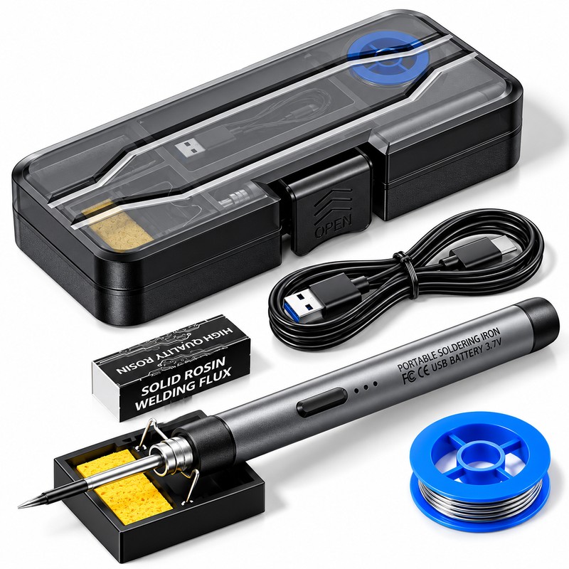 Cordless Soldering Iron Kit for Electronics Repair – Adjustable 300–450°C