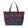 CHAOS MONKEY Women Large Beach Bag Funny Colorful Dinosaur Pattern