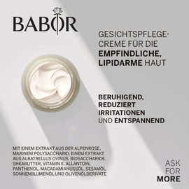 BABOR SKINOVAGE Calming Cream, Face Cream for Sensitive Skin, Moisturiser without Colours or Fragrances, Vegan Formula, 50 ml
