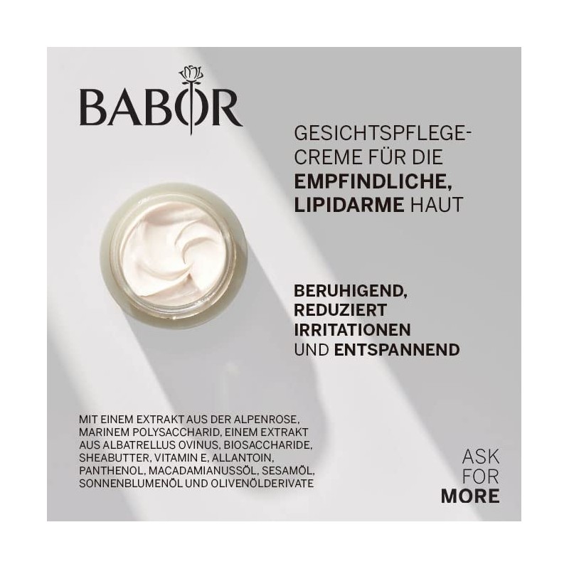 BABOR SKINOVAGE Calming Cream, Face Cream for Sensitive Skin, Moisturiser
