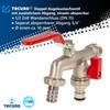 Double Ball-Tap Tap with Additional Outlet matt Chrome-Plated Brass