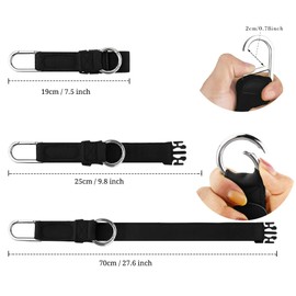 Travel Friendly Coat Fastening Belt, Elastic Velcro Jacket Grippers with D Hook and Buckle, Trinket Fastening Belt, Deep Black