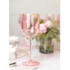 Pink Wine Cup with Gold rim Plastic Wine Glasses Set