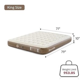 Naturehike Air Bed with Built-in Pump & Carry Bag – Inflatable Mattress For Home,Camping & Outdoor – Fast Inflation, Honeycomb Support, Lightweight - Specification: Double
