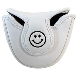 Golf Headcover Putter Cover for Odyssey 2 Ball Mallet Magnetic Fit Scotty Cameron Odyssey Pin 3 Colors Smile (Mallet, White)