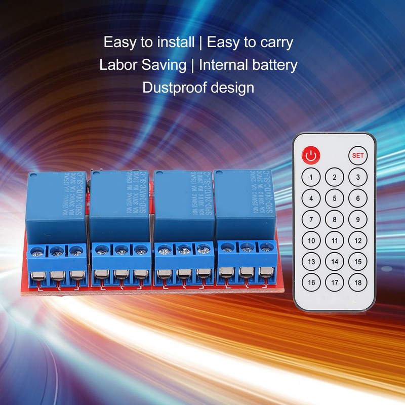 4 Channel Receiving Relay Module 4CH Infrared Remote Transceiver Receiver