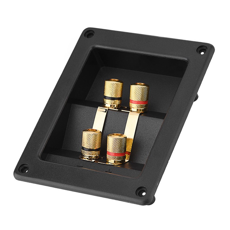 4 Copper Binding Post Terminal Cable Connector Speaker Terminal Box