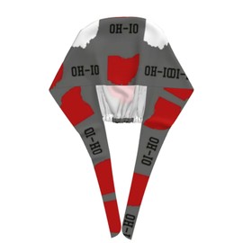 XIAKU Ohio State Gray Working Cap Scrub Cap with Sweatband,Adjustable Fashion Elastic Bandage Tie Back Hat Headwear Printed for Women Men