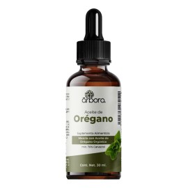 Aceite de Orégano | Mínimo 70% CARVACROL|Con Aceite de Oliva Prensado en Frío | Listo para Consumirse | Aceite importado con certificado de cromatografía de gases: Origanum Vulgare | 30ml Árbora