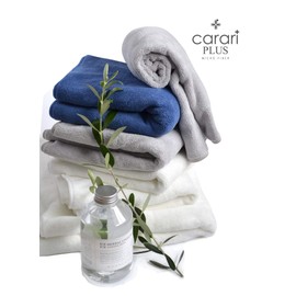 CBJAPAN Carari Plus Face Towel, 3.3x Water Absorbency Microfiber, Blue, Set of 4, Quick Dry (Absorbs Water in the Fiber Gaps), Marshmallow Texture, Fluffy, 11.8 x 31.5 inches (30 x 80 cm)