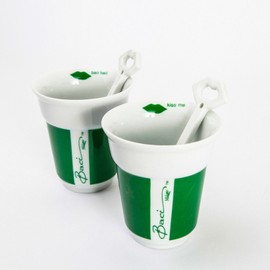 Baci Milano 2 Cappuccino Cups with Spoon