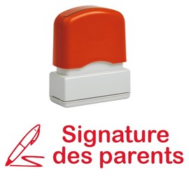Signature des Parents Self Inking Teacher Stamp Red Ink Reusable Image 39x10mm