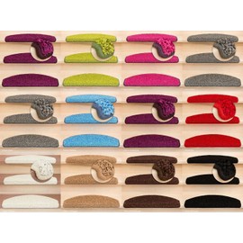 Kettelservice-Metzker Shaggy Venus Stair Mat, Semi-Circular, Available in 10 Colours, Single and Economy Packs