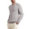 JMIERR Mens Textured Waffle Knitted Crewneck Sweater Checked Plaid Solid