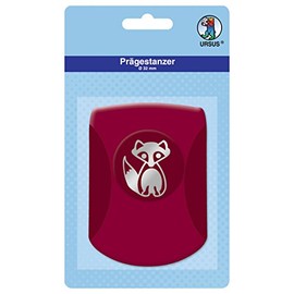 Ursus 19670096 - Prägestanzer, Fuchs, rosa, ausgestanztes Motiv ca. 32 mm, aus Kunststoff mit Metallstanze, geeignet für Grammaturen von 180 240 g /qm, ideal für Motiv Konfetti