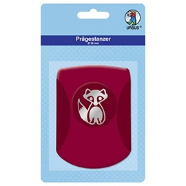 Ursus 19670096 - Prägestanzer, Fuchs, rosa, ausgestanztes Motiv ca. 32 mm, aus Kunststoff mit Metallstanze, geeignet für Grammaturen von 180 240 g /qm, ideal für Motiv Konfetti