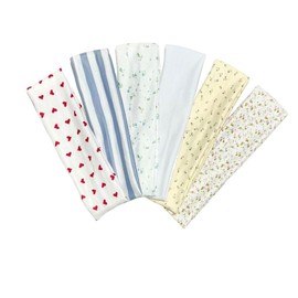 6 Pack Heart Headbands for Women's Yoga Fashion Hairbands Non-Slip Elastic Floral Workout Soft Fabric Stripe Turban Solid Color Sweat-Absorbing Headscarves for Sports Fitness Running