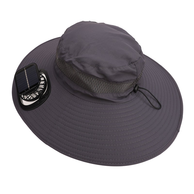 Solar Fan Hat Large Brim Quick Dry Breathable 3 Speeds