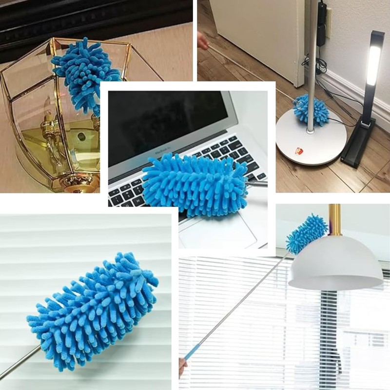 Homeshopa Microfiber Extendable Dusters, Reusable Dusting Brush with Telescoping Pole,