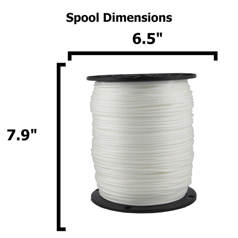 1/8" (#4) X 1000 ft Low -Stretch Solid Braid Industrial
