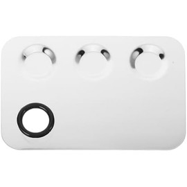 Bandeja para Mezclar Base de Maquillaje Líquida de Acero Inoxidable Plata Tres Compartimentos, Mezcla de Tonos y Aplicación Precisa, para Corrector y Uso Profesional