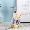 FORLONG Ceramic Soap Dispenser, 3D Hand-Painted Butterfly and Lilies Flower