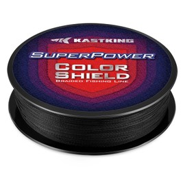 KastKing Superpower ColorShield Braided Fishing Line, Black, 15LB, 300Yards