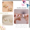 Inateannal Pink Flower Front and Back Earrings Pretty Tulip Pearl