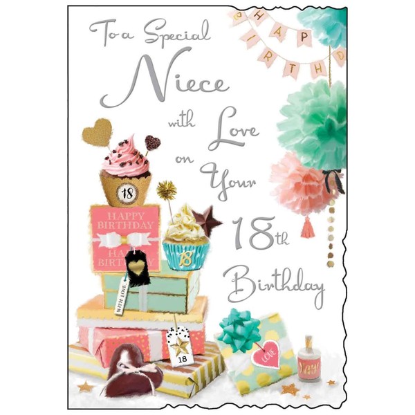 Jonny Javelin Niece 18th Birthday Card - Cupcakes Presents with