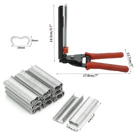 MOGOULUA Hog Ring Pliers Set Pet Cage Pliers with 1200 Pieces Fence Pliers Rings Clip Automatic Fence Pliers for Mattresses Car Cushions Sofas Fences Pet Cages Installation Equipment Tool (Red)