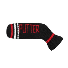 Scott Edward Red White Warning Color Putter Cover,1 Piece in Pack,Embroidery Brand Name,Mini Size, Fits Classic Blade Putters (Black Red White Warning Color)
