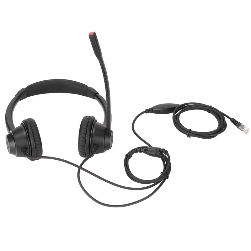 RJ9 Phone Headset Built in HD Microphone Binaural Office Headset