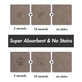 Absorbent Dog Water Mat for Food and Bowl - Quick Dry Pet Feeding Mat, No Stains, Accessories for Messy Drinkers