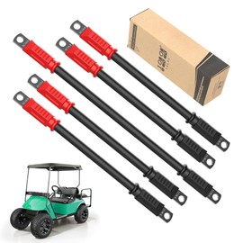 10L0L Premium Golf Cart Battery Cables – 4 Gauge Pure Copper Wires for EZGO TXT (1994-Up) – 36V/48V Compatible (5 Cables Included)