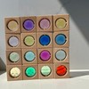 KOAICS 16PCS Acrylic Wooden Gem Blocks, Sparkling Acrylic Colorful Wooden