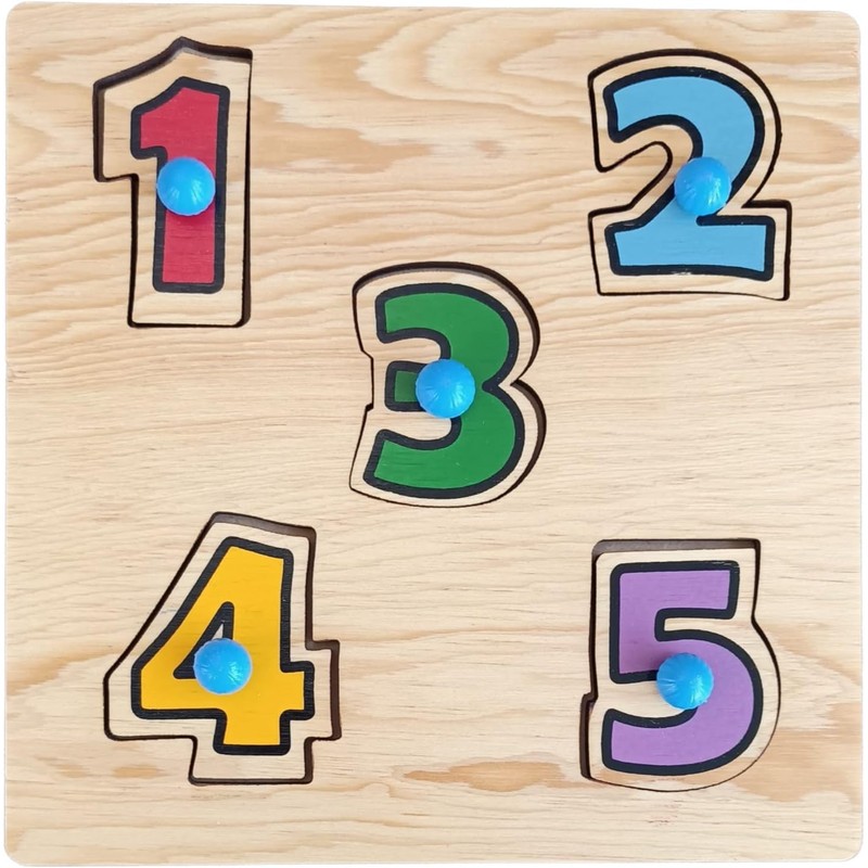 Rompecabezas de Madera con pija para niños pequeños - Números