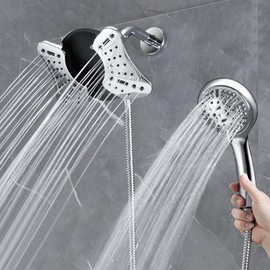 GRICH 2.5GPM Shower Head with Handheld Spray Combo: 2 in 1 Rainfall Shower Heads high pressure & Handheld Shower Head, 9 Spray Modes/Settings Detachable Shower Head with 60 Inch Hose