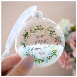 Mummy To Be 2024 Merry Christmas Decoration. New Mum. Pregnant, Expecting Tree Bauble Ornament. Baby Shower Handmade Keepsake