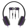 Sentry BLWHC103 Overhead & Buds 2PACK Wireless Black/Purple