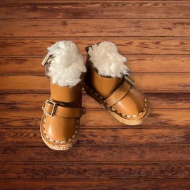 Fur Buckle Boots Doll Shoes in Coffee Brown for 1/6 BJD and Blythe Dolls