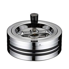 Penguin Tabletop Ashtray Chrome Line II Rotating Ashtray Large