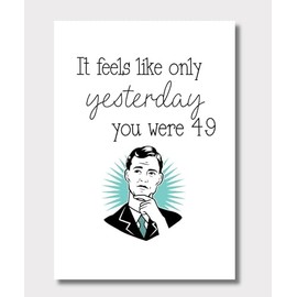 50th Birthday Card For Man, Men, Dad, Husband, Him, Women Funny Retro