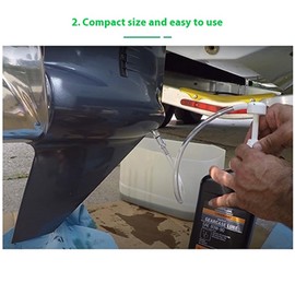 SUIOPPYUW Mess-Free Fluid Extraction 8CC Gear Oil Pump for Standard Quart Bottles Boats and Outboards Hose – for Boats Plastic, 38 /10ml